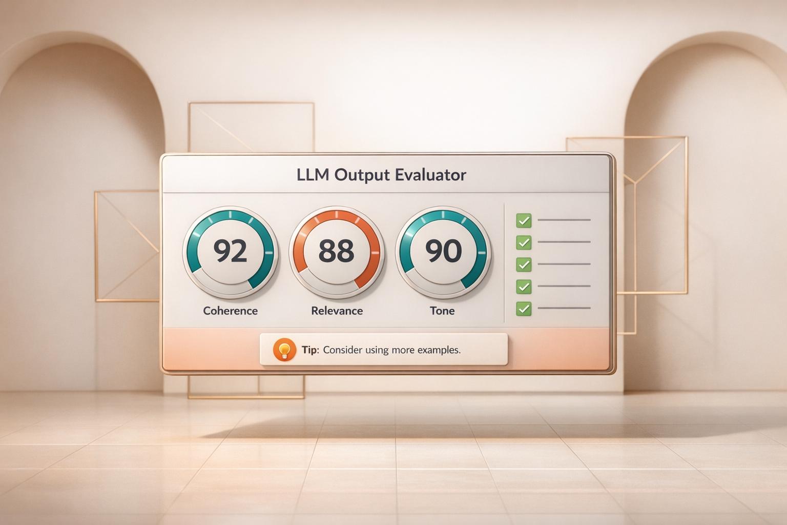 LLM Output Evaluator for Quality Checks